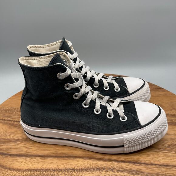 Converse CTAS All Star Lift Shoes Womens 6 Black Canvas Hi Top Platform Sneakers - Picture 1 of 8